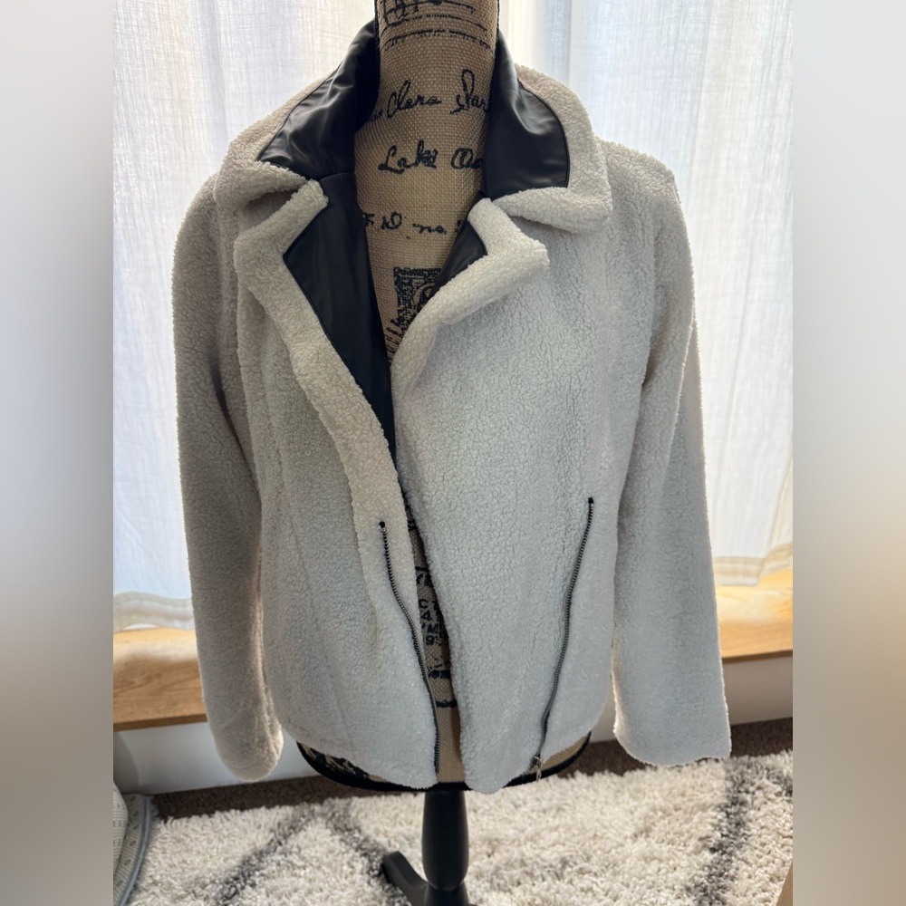 Women's Cream Faux Shearling Jacket